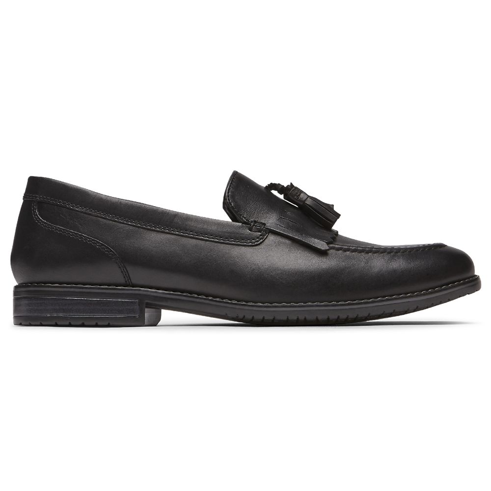 Rockport Canada Style Purpose 3 Tassel Slip-Ons - Mens Loafers Black (ZVO267415)